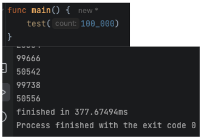 100k Goroutines - Success After 377ms