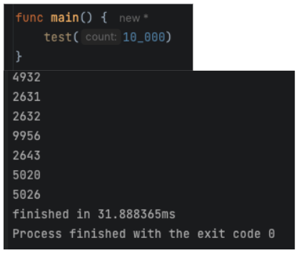 10k Goroutines - Success After 31ms