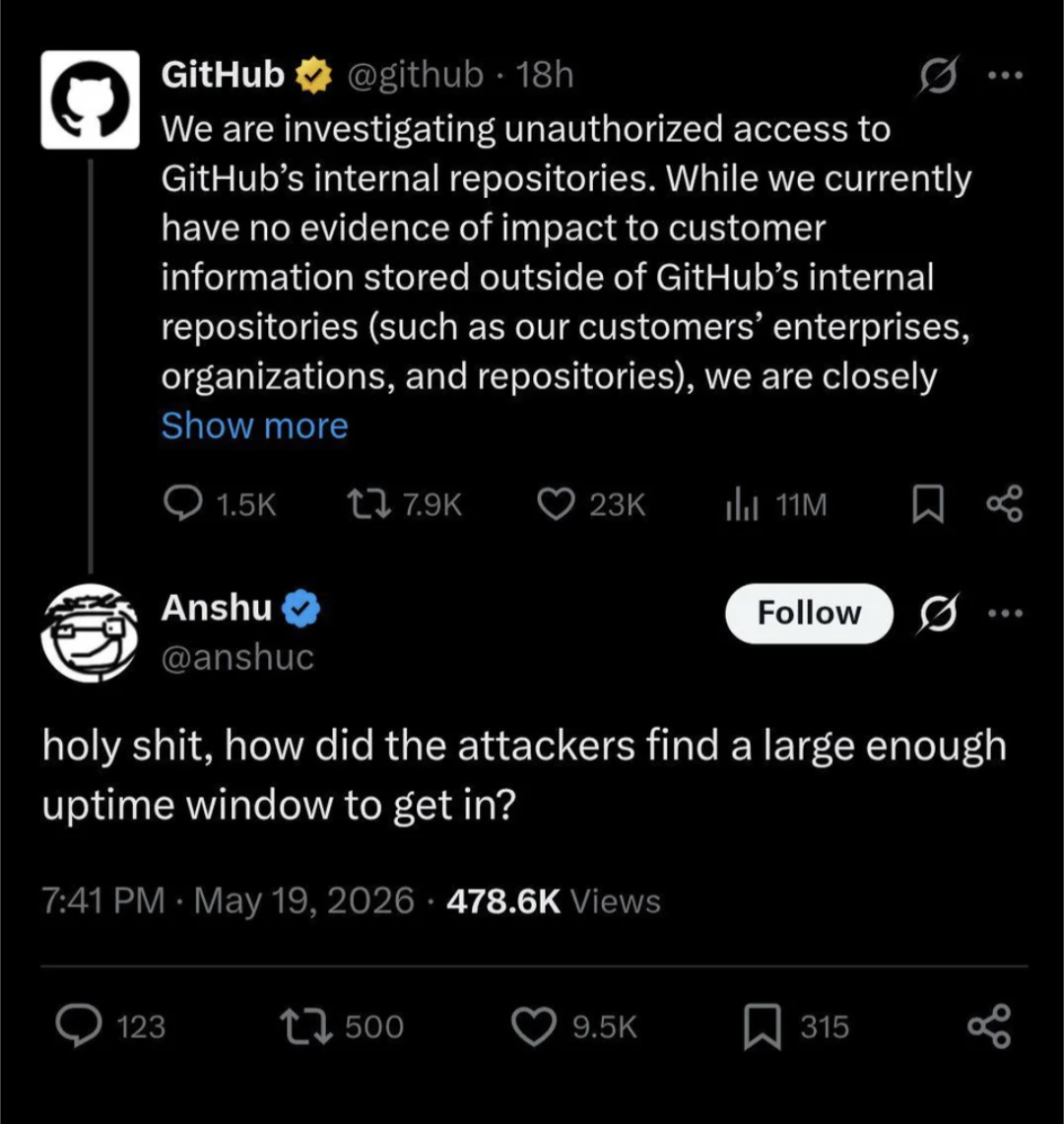 Shoutout to @anshuc on Twitter for this punchline I literally LOLed at: "how did the attackers find a large enough uptime window to get in?"